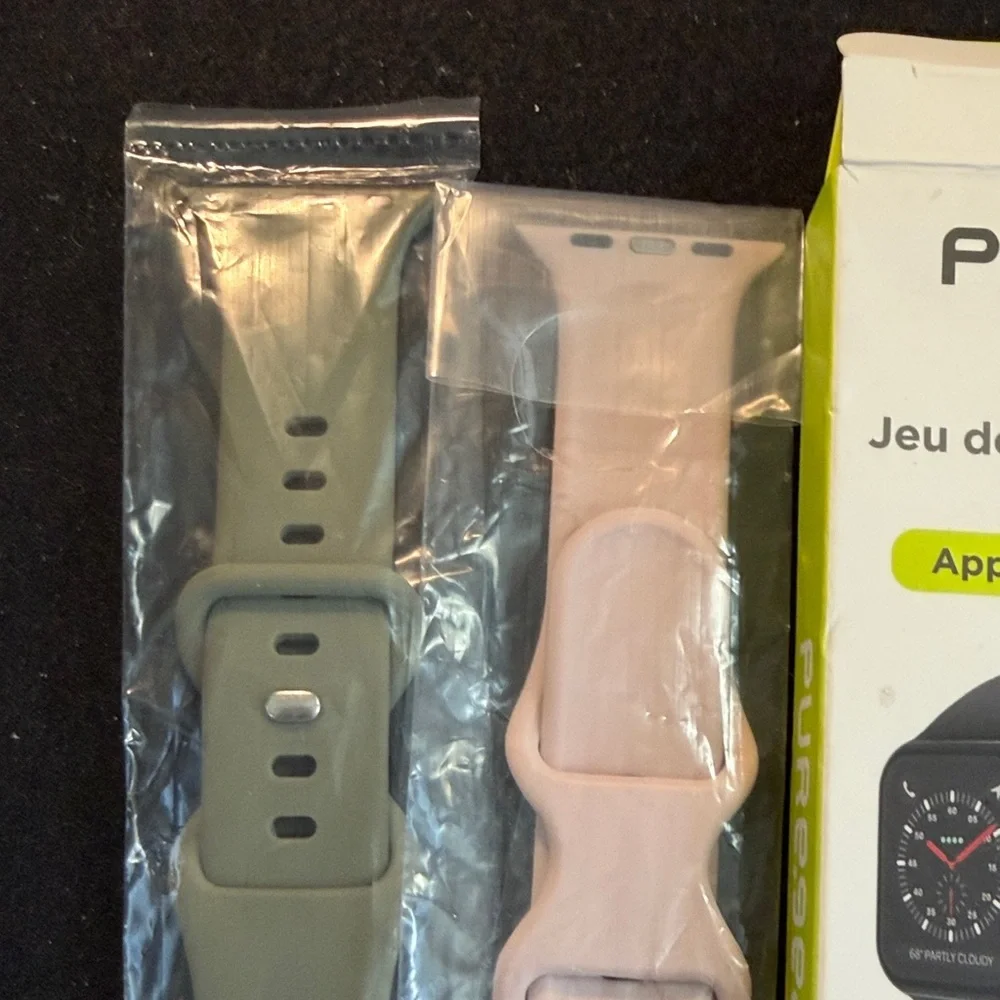 Silicone Watch Band Set for Apple Watch - Green, Pink, Black